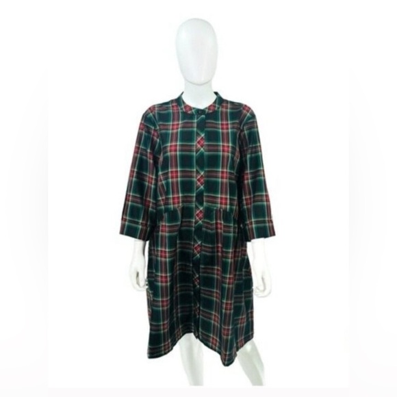 Tuckernuck | NEW Festive Plaid Tartan Royal Shirt Mini Dress Size S - Picture 3 of 3